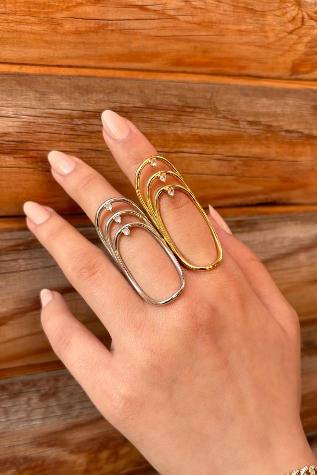 Uzun Eklem Üzeri Ayarlanabilir Modern Tasarım Yüzük