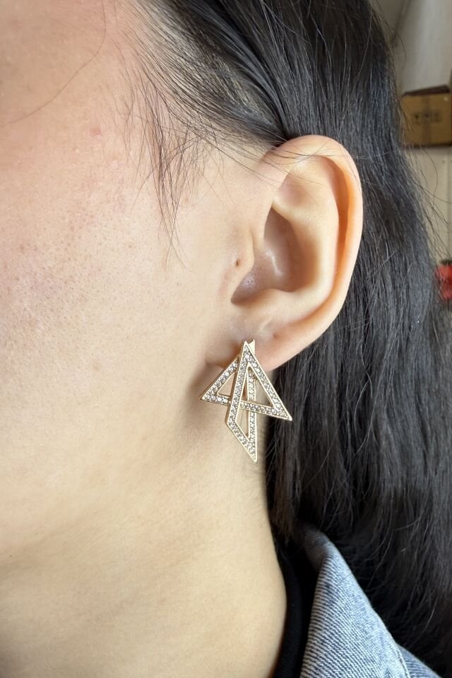 LvLv XP Rose Rengi Tasarım Oval Küpe