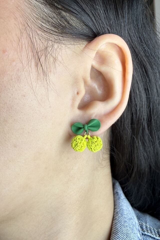 LvLv Özel Tasarım Lime Model İğne Küpe